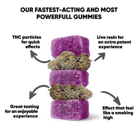 150mg Delta 8 + Live Resin Gummies - Wedding Cake - Hybrid - Thumbnail 10