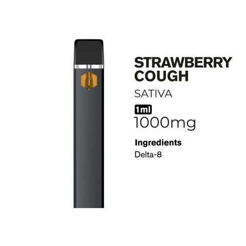 1000mg Delta 8 Vape Pen - Strawberry Cough - Sativa - 1ml - Thumbnail 2