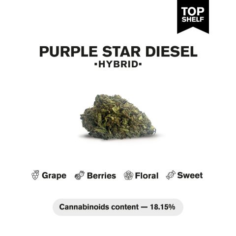 Purple Star Diesel Flower - THCA - Hybrid - Thumbnail 4