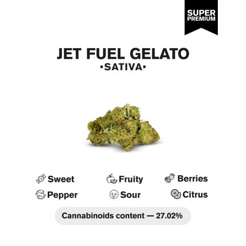 Jet Fuel Gelato Flower - THCA - Sativa - Thumbnail 4