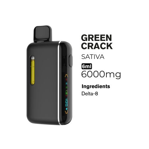 6000mg D8 Vape Pen - Green Crack - Sativa - 6ml - Thumbnail 2
