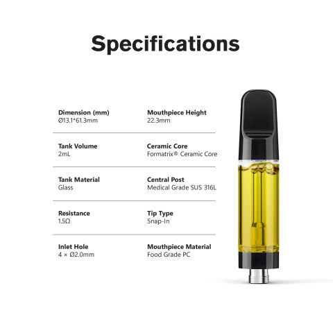 2000mg D8 Vape Cart - AK47 - Hybrid - 2ml - Thumbnail 9