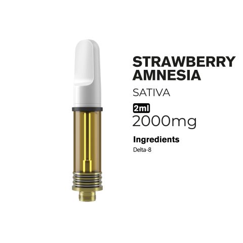 2000mg D8 Vape Cart - Strawberry Amnesia - Sativa - 2ml - Thumbnail 2