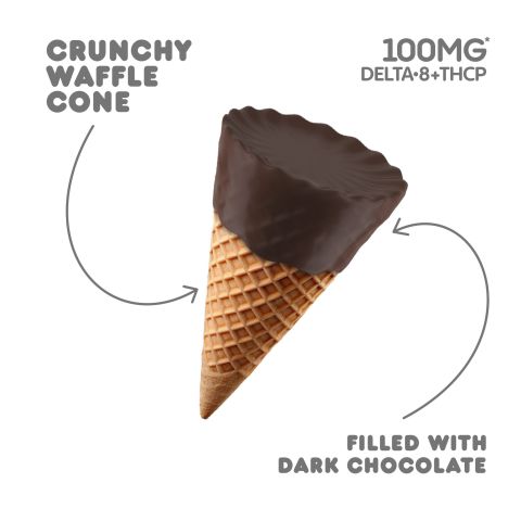100mg Dark Chocolate Waffle Cones - D8 & THCP - Thumbnail 1