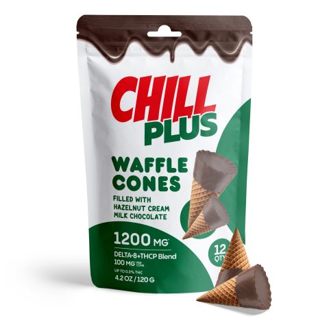 100mg D8, THCP Waffle Cones - Hazelnut Cream + Milk Chocolate - Thumbnail 2