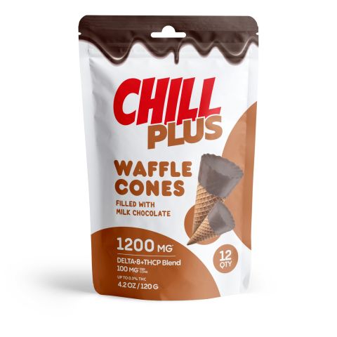 100mg D8, THCP Waffle Cones - Milk Chocolate - Thumbnail 3