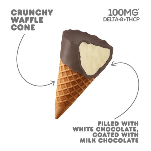 100mg White Chocolate Waffle Cones - D8 & THCP - Thumbnail 4