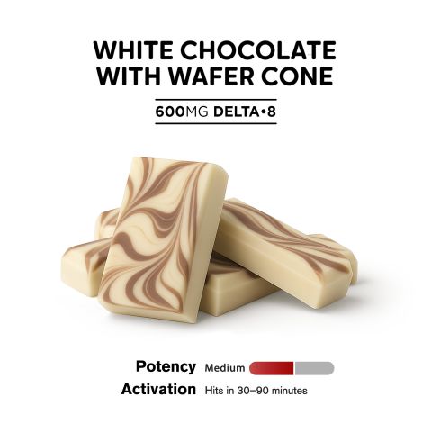 600mg White & Milk Chocolate Bar - Delta 8 - Thumbnail 4