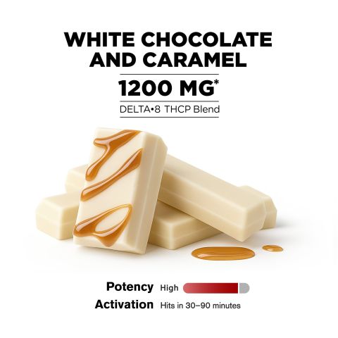 1,200mg White Chocolate & Caramel Bar - Delta 8 - Thumbnail 4