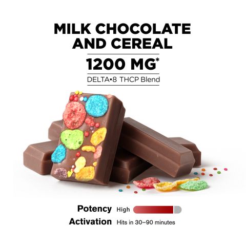 1,200mg Milk Chocolate & Cereal Bar - Delta 8 - Thumbnail 4