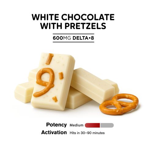 600mg White Chocolate & Pretzels Bar - Delta 8 - Thumbnail 4