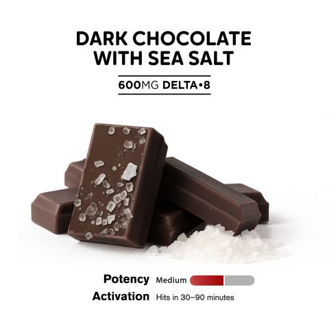 600mg Dark Chocolate & Sea Salt Bar - Delta 8 - Thumbnail 4