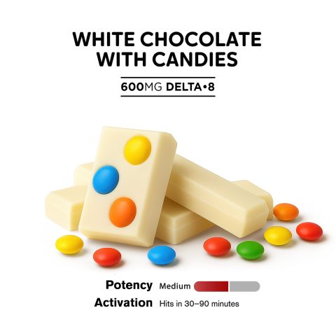 600mg White Chocolate & Candies Bar - Delta 8 - Thumbnail 4
