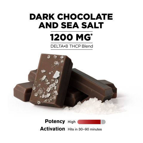 1,200mg Dark Chocolate & Sea Salt Bar - Delta 8 - Thumbnail 4