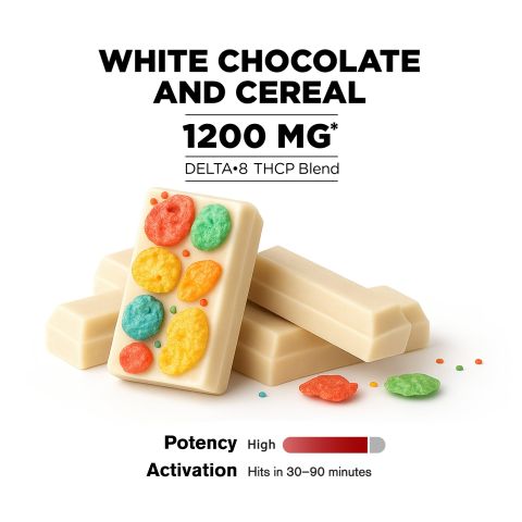 1,200mg White Chocolate & Cereal Bar - Delta 8 - Thumbnail 4