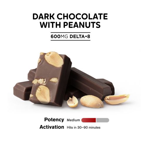 600mg Dark Chocolate & Peanuts Bar - Delta 8 - Thumbnail 4