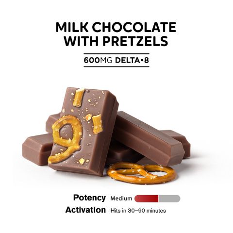 600mg Milk Chocolate & Pretzels Bar - Delta 8 - Thumbnail 4