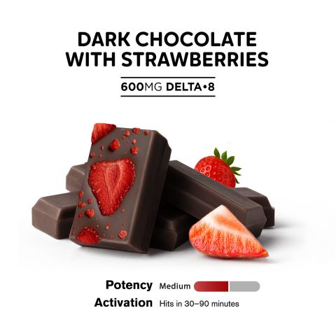 600mg Dark Chocolate & Strawberries Bar - Delta 8 - Thumbnail 4