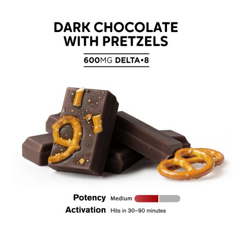 600mg Dark Chocolate & Pretzels Bar - Delta 8 - Thumbnail 4