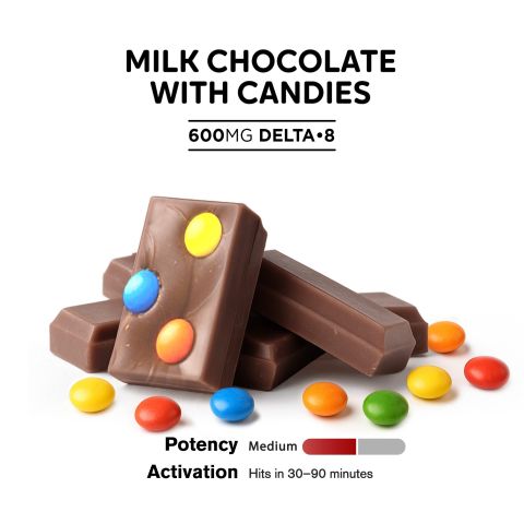 600mg Milk Chocolate & Candies Bar - Delta 8 - Thumbnail 4