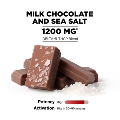 1,200mg Milk Chocolate & Sea Salt Bar - Delta 8 - Thumbnail 4