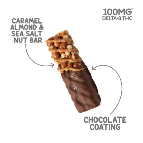 100mg - Delta 8 - Caramel Almond & Sea Salt Nut Bar - Thumbnail 4