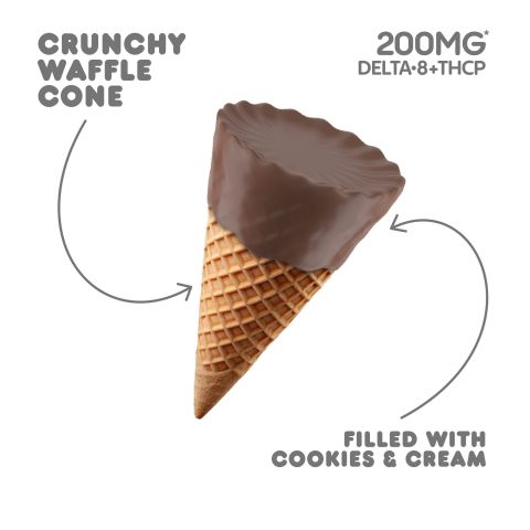 200mg Cookies & Cream Waffle Cones - D8 & THCP - Thumbnail 3