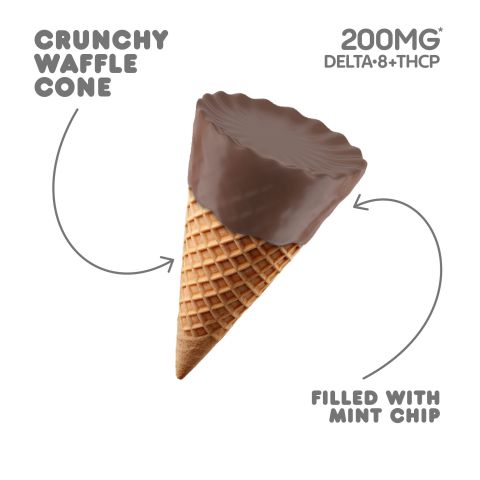 200mg Mint Chip Waffle Cones - D8 & THCP - Thumbnail 3