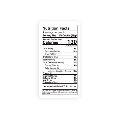 100mg Delta 8 - Chocolate Chunk Cookie - Thumbnail 9