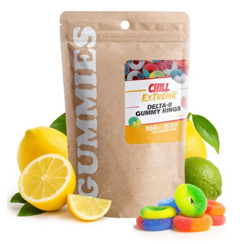 100mg Delta 8 Gummies - Assorted Sour Mix Rings - Thumbnail 3