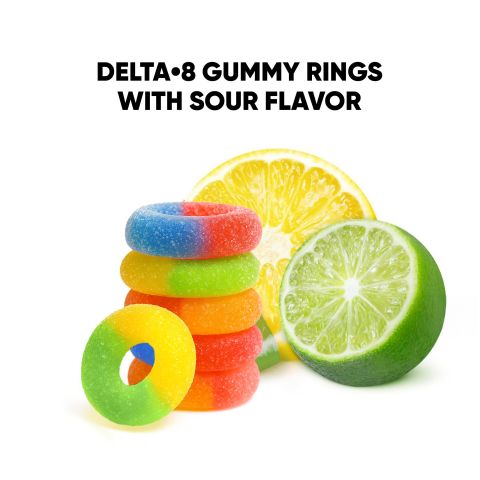 100mg Delta 8 Gummies - Assorted Sour Mix Rings - Thumbnail 5