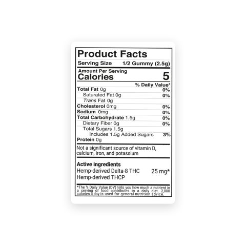 50mg D8 & THCP Gummies - Paradise Mix - Thumbnail 11