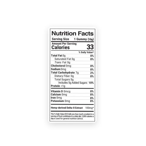 100mg Delta 8 Gummies - Sour Cherry Rings - Thumbnail 12