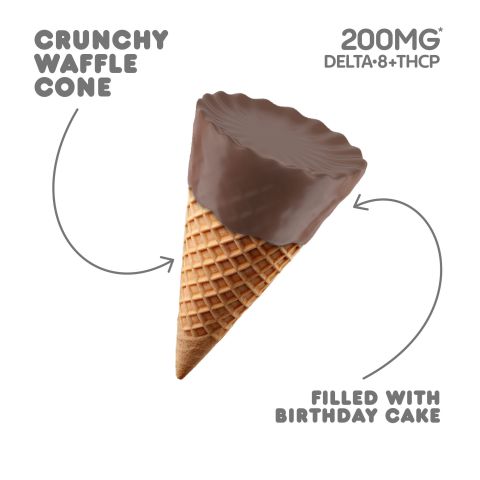 200mg Birthday Cake Waffle Cones - D8 & THCP - Thumbnail 3