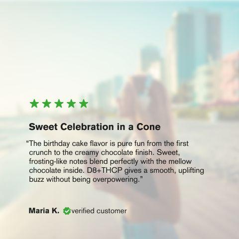 200mg Birthday Cake Waffle Cones - D8 & THCP - Thumbnail 6