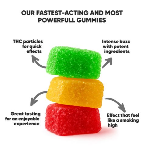100mg D8 & THCP Gummies - Fruity Mix - Thumbnail 4