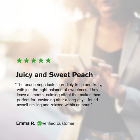100mg Delta 8 Gummies - Peach Sour Rings - Thumbnail 10