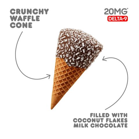 20mg Coconut Flakes + Milk Chocolate Waffle Cones - Delta 9 - Thumbnail 4