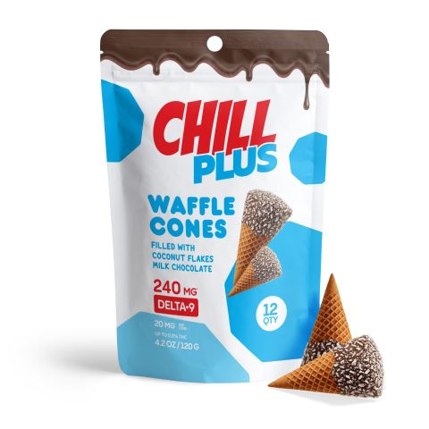Chill Plus - Delta 9 Waffle Cones - Coconut Flakes Milk Chocolate - 240MG - Thumbnail 2