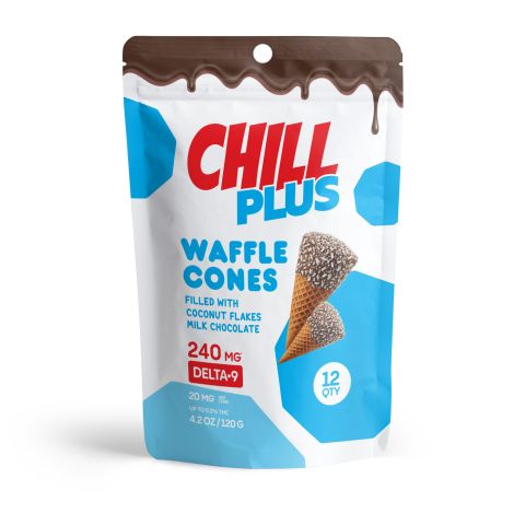 Chill Plus - Delta 9 Waffle Cones - Coconut Flakes Milk Chocolate - 240MG - Thumbnail 3