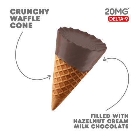20mg Hazelnut Cream + Milk Chocolate Waffle Cones - Delta 9 - Thumbnail 4