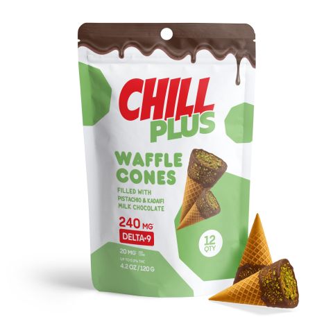 20mg Pistachio & Kadaifi + Milk Chocolate Waffle Cones - Delta 9 - Thumbnail 2