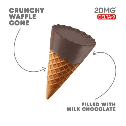 20mg Milk Chocolate Waffle Cones - Delta 9 - Thumbnail 4