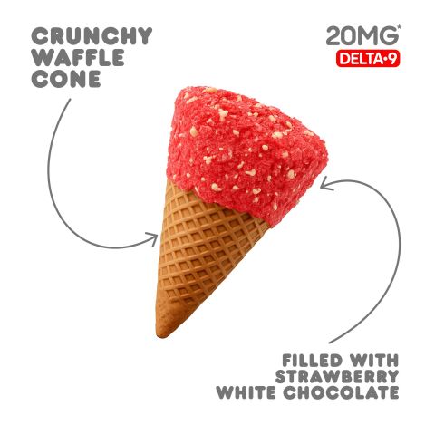 Chill Plus - Delta 9 Waffle Cones - Strawberry White Chocolate - 240MG - Thumbnail 4