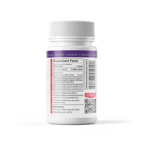 1,500mg Broad Spectrum CBD Tablets - Grape - Thumbnail 10