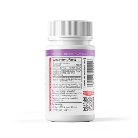 31mg Full Spectrum CBD, CBN, Melatonin Tablets - Lavender Berry - Thumbnail 10