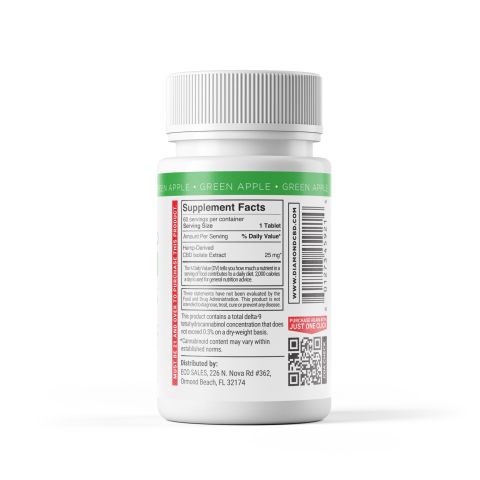 25mg CBD Isolate Tablets - Green Apple - Thumbnail 10