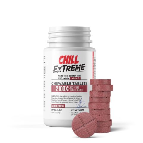 2,100mg D8 & CBD Isolate Tablets - Mixed Berry - Chill Extreme - Thumbnail 2