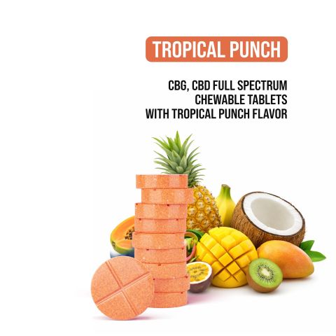 50mg Full Spectrum CBD & CBG Tablets - Tropical Punch - Thumbnail 4