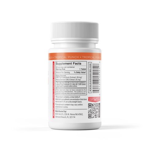 50mg Full Spectrum CBD & CBG Tablets - Tropical Punch - Thumbnail 10